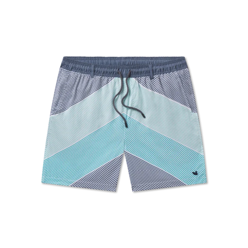 Men's Swim Shorts with Reflective Trim for Safety during Nighttime SwimmingMen's Swim Shorts with Reflective Trim for Safety during Nighttime SwimmingDockside Swim Trunk - Port Lines