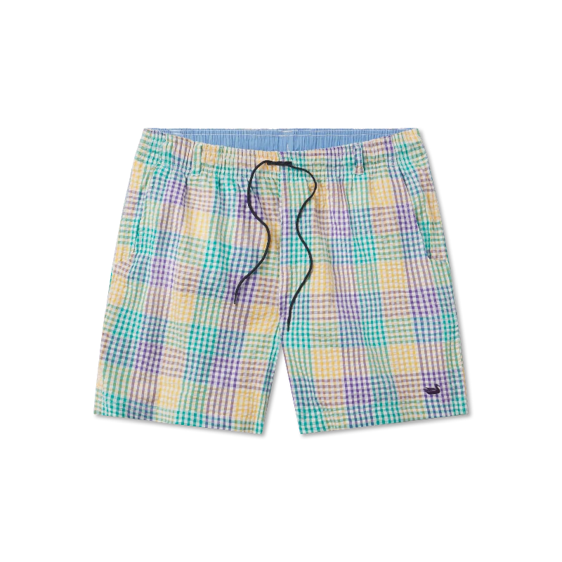 Men's Swim Shorts with Built - in Liner for Added Support and ModestyMen's Swim Shorts with Built - in Liner for Added Support and ModestyDockside Swim Trunk - Seersucker Gingham