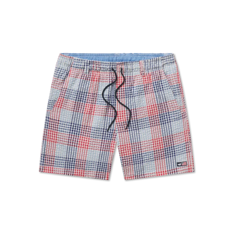 Navy and Red Seersucker Gingham