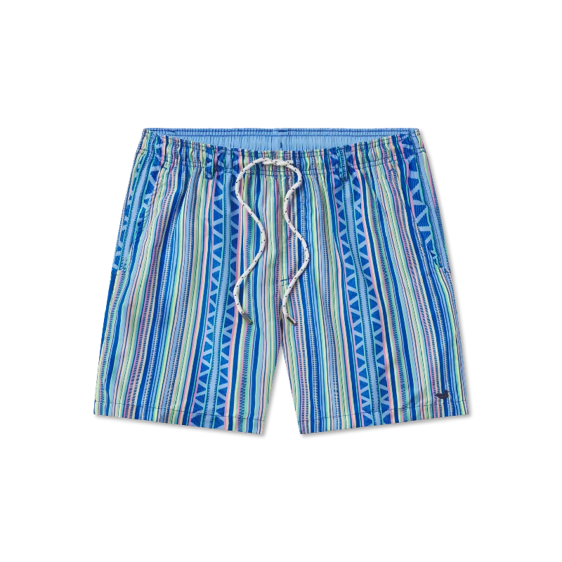 Men's Retro - Style Swim Shorts with Striped Patterns for a Nostalgic Beach VibeMen's Retro - Style Swim Shorts with Striped Patterns for a Nostalgic Beach VibeDockside Swim Trunk - Pacific Stripe