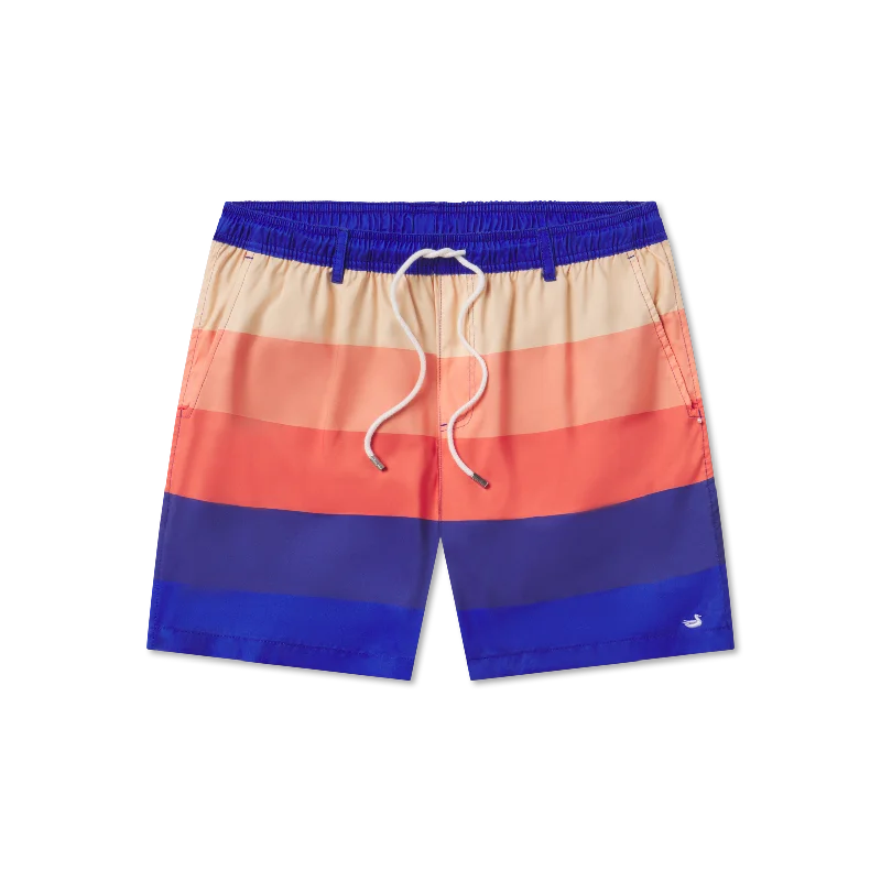 Men's Sustainable Recycled Material Swim Shorts for Eco - Conscious SwimmersMen's Sustainable Recycled Material Swim Shorts for Eco - Conscious SwimmersHarbor Trunk - Horizon Stripe