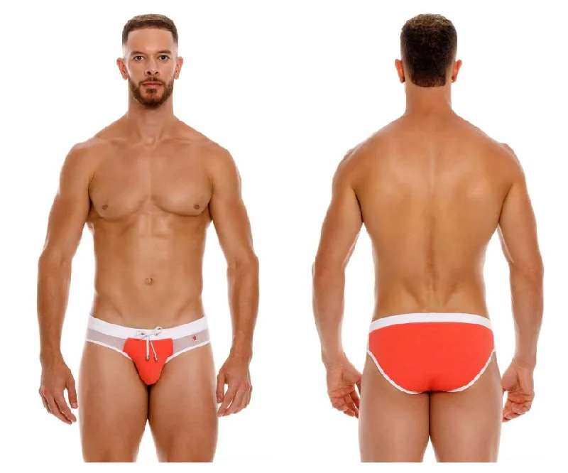 Men's Quick - Dry Microfiber Swim Shorts with Elastic Waistband for Comfortable Beach TripsMen's Quick - Dry Microfiber Swim Shorts with Elastic Waistband for Comfortable Beach TripsJOR 1996 Ibiza Swim Briefs Color Coral