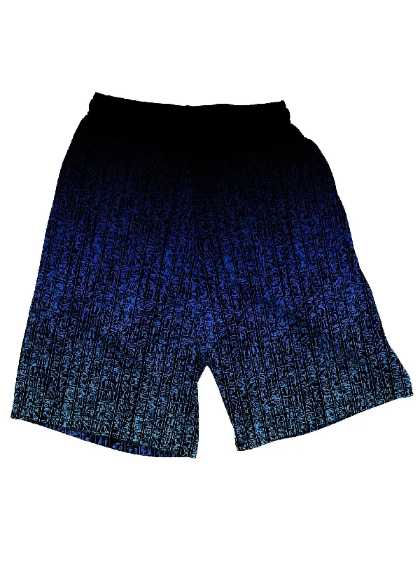 Men's pastel - colored cotton shorts for a spring - friendly outfitEgyptian Glyphs (Blue) Shorts