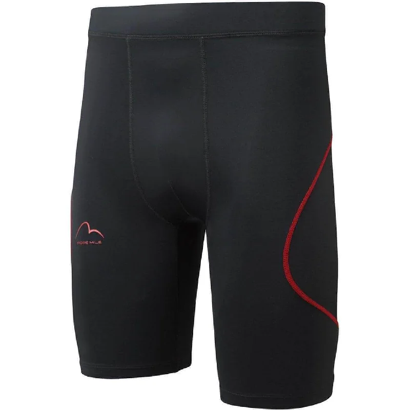 Men's adjustable - length convertible shorts for versatile useMore Mile Compression Mens Running Short Tights - Black