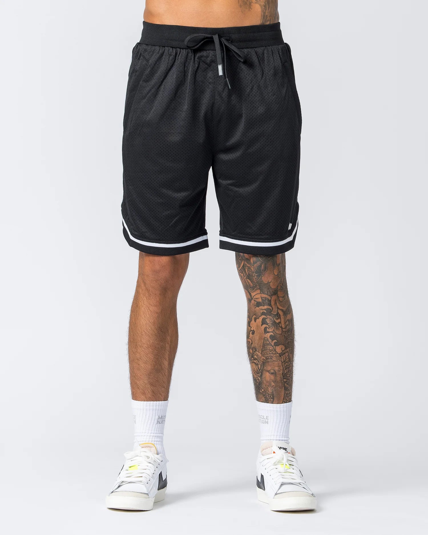 Men's button - fly denim work shorts for durability on the jobMuscle Nation | Mens 8" Basketball Shorts - Black