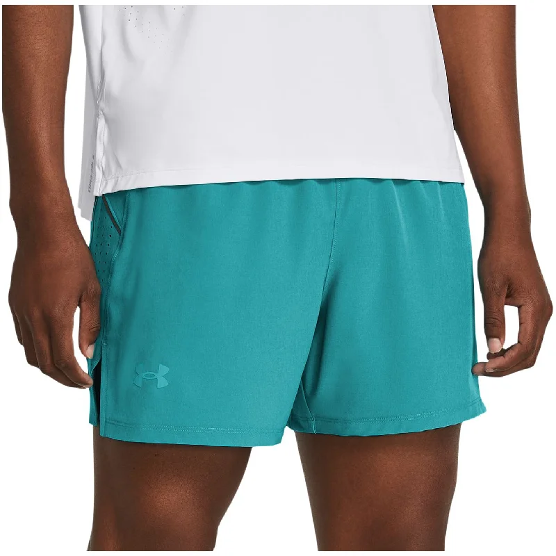 Men's wide - leg linen blend shorts for a relaxed beachside vibeUnder Armour Launch Elite 5 Inch Mens Running Shorts - Green