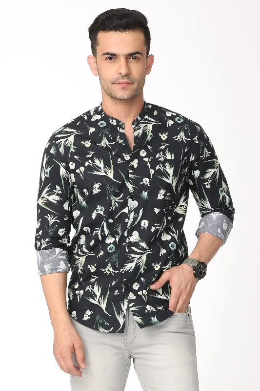 Men's Retro - Style Hawaiian Print Casual Shirts in Bold Patterns for a Tropical VacationFloral Print Full Sleeve Shirt