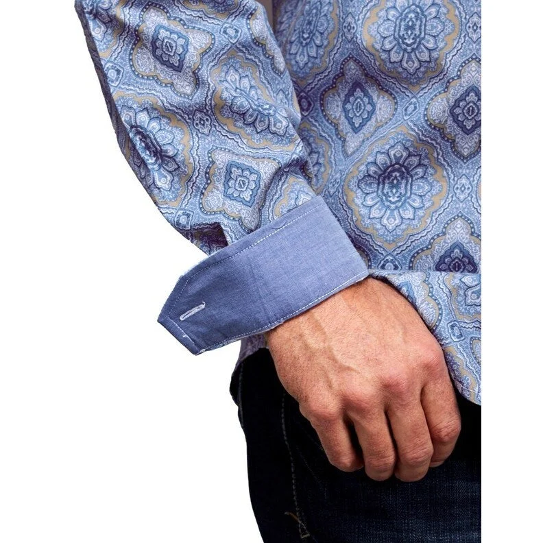 Men's Short - Sleeve Linen Casual Shirts in Light Khaki for a Breathable Summer OptionStetson Western Shirt Mens L/S Paisley Blue 11-001-0526-5020 BU