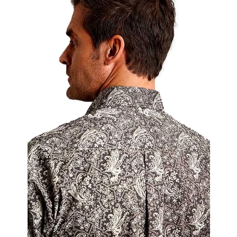 Men's Thermal - Lined Casual Shirts in Black for Added Warmth in Cold WeatherStetson Western Shirt Mens L/S Paisley Gray 11-001-0526-1037 GY