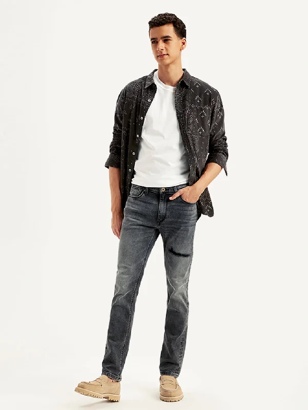 Men's High - Waisted Jeans in a Medium Wash for a Vintage - Style RevivalMen's High - Waisted Jeans in a Medium Wash for a Vintage - Style RevivalMen's 511 Slim Fit Grey Jeans