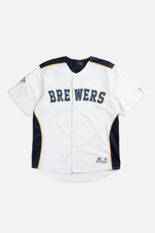 Men's Custom - Printed Baseball Jerseys with Player Names and Numbers for Personalized StyleMen's Custom - Printed Baseball Jerseys with Player Names and Numbers for Personalized StyleVintage Milwaukee Brewers MLB Jersey - M