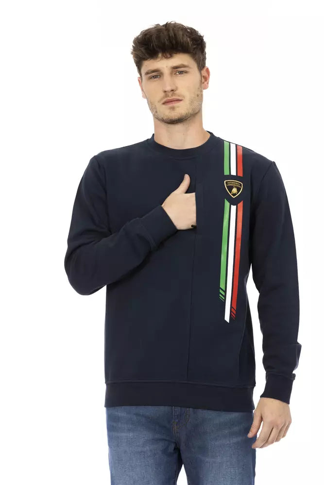 Regular Fit Men's Heathered Knit Sweater in Charcoal for a Laid - Back Weekend LookAutomobili Lamborghini  Cotton Men's Sweater