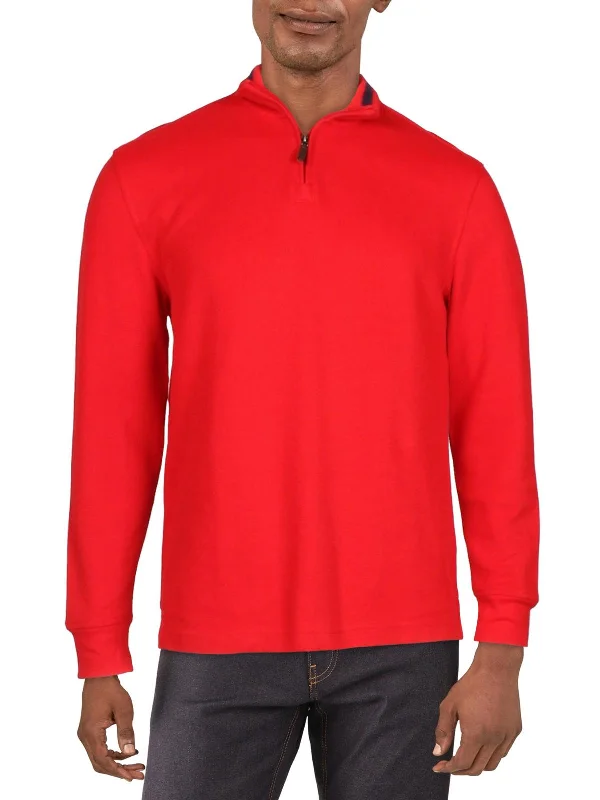 Men's Ribbed Bodycon Sweater in Red for a Sexy and Confident Night OutMens 1/4 Zip Comfy Pullover Sweater