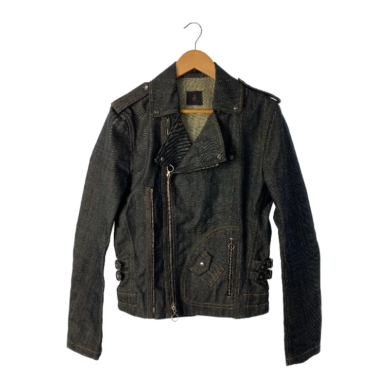 Men coats made from recycled materials for an eco - friendly choiceato/Riders Jkt (W)/46/Black/Denim/S04-MB62-1654