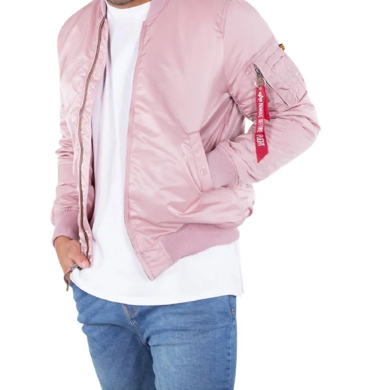 Men coats with a detachable faux - fur collar for a trendy and warm touchMen coats with a detachable faux - fur collar for a trendy and warm touchBomber Jacket In Mauve