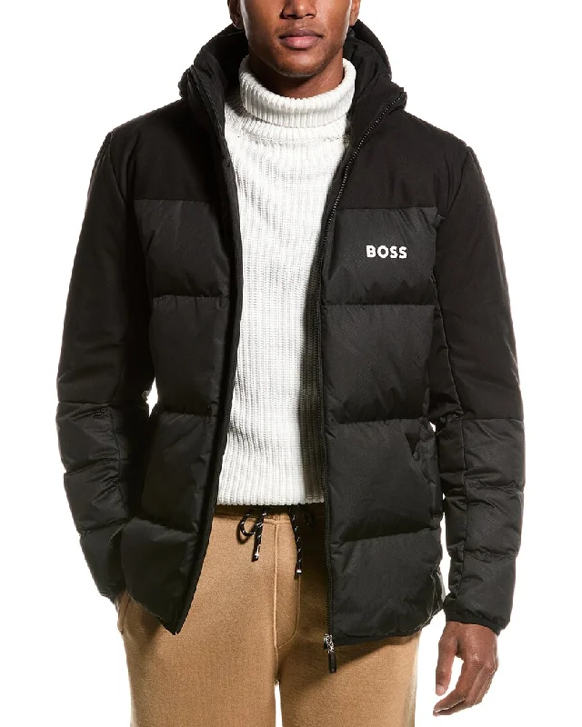 Men coats made of high - quality leather for a rugged and durable optionBOSS Hugo Boss Hamar Down Coat