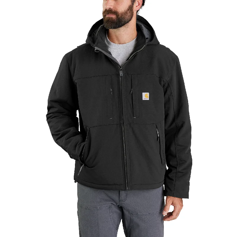 Hooded men jackets with a detachable faux - fur trim for added warmthHooded men jackets with a detachable faux - fur trim for added warmthCarhartt Super Dux Relaxed Fit Insulated Jacket