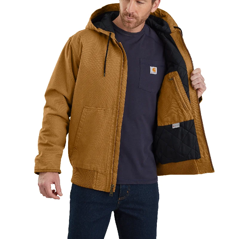 Slim - fit leather men jackets with a distressed finish for a rugged lookSlim - fit leather men jackets with a distressed finish for a rugged lookCarhartt Loose Fit Washed Duck Insulated Active Jacket