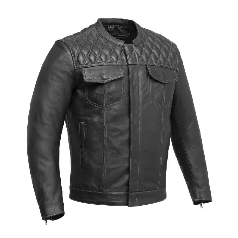 Performance - driven men jackets with breathable fabric for sportsPerformance - driven men jackets with breathable fabric for sportsCinder Men's Cafe Style Leather Jacket