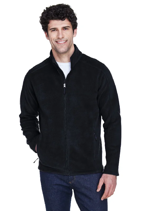 Men fleece bomber jackets with a stylish ribbed collarMen fleece bomber jackets with a stylish ribbed collarCore 365 Mens Journey Pill Resistant Fleece Full Zip Jacket - Black