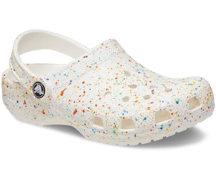 Men jackets with a hidden interior pocket for secure storageKids' Classic Splatter Paint Clog - White/Multi