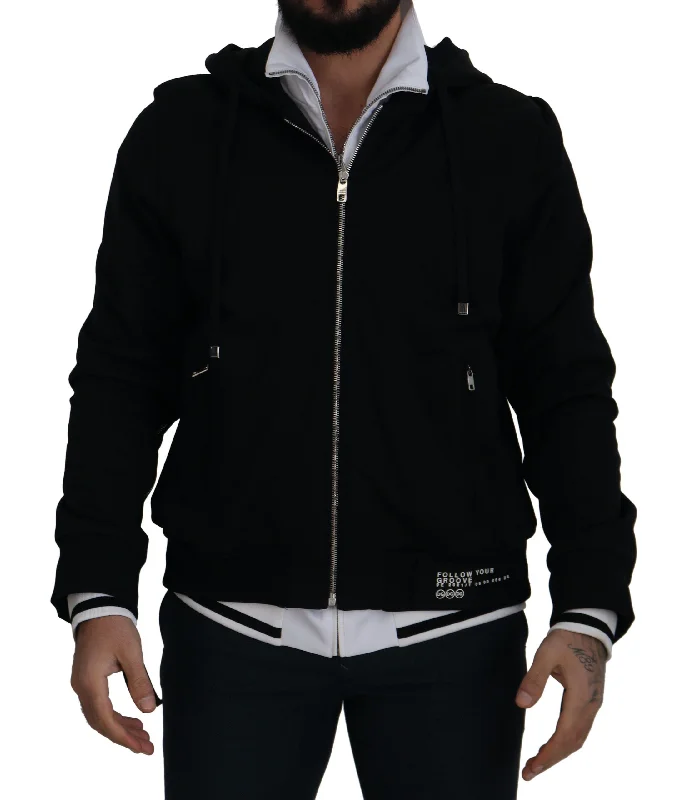 Stylish men coats with a double - breasted design for a formal lookStylish men coats with a double - breasted design for a formal lookDolce & Gabbana Elegant  Bomber Jacket with Men's Hood