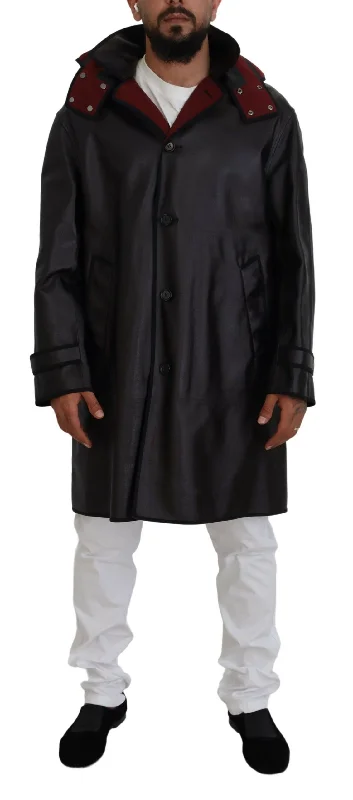 Men coats with a drawstring waist for a customizable fitDolce & Gabbana Elegant Hooded Parka Coat in  and Men's