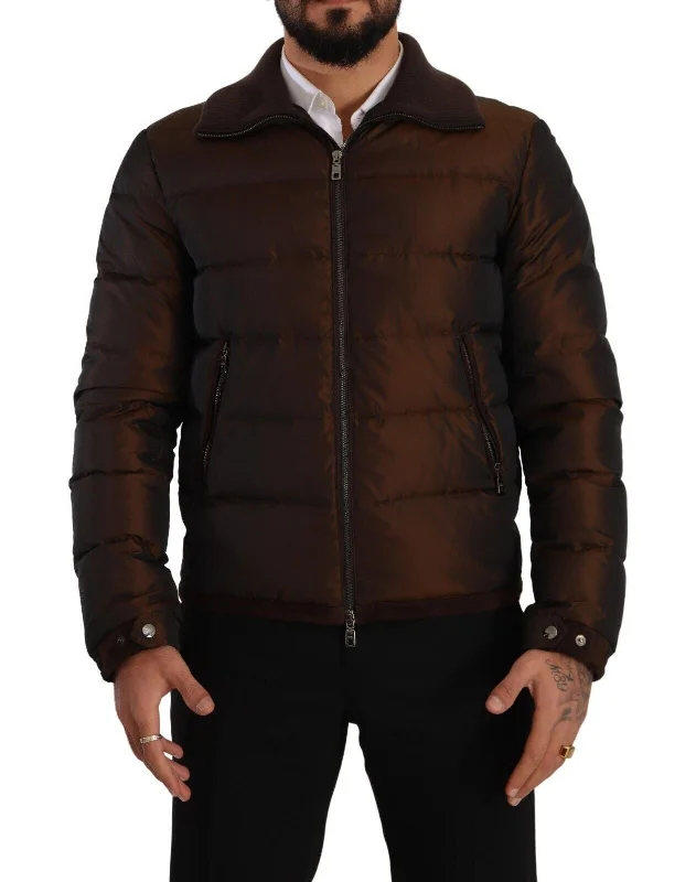 Men coats made of high - quality leather for a rugged and durable optionMen coats made of high - quality leather for a rugged and durable optionDolce & Gabbana Elegant  Quilted Puffer Men's Jacket