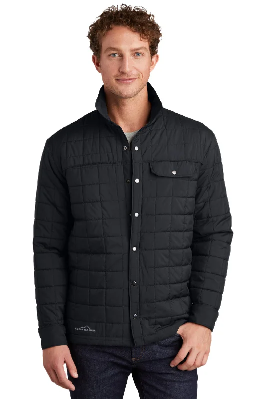 Embroidered men jackets with intricate floral designs for a unique aestheticEmbroidered men jackets with intricate floral designs for a unique aestheticEddie Bauer Mens Water Resistant Button Down Shirt Jacket - Black