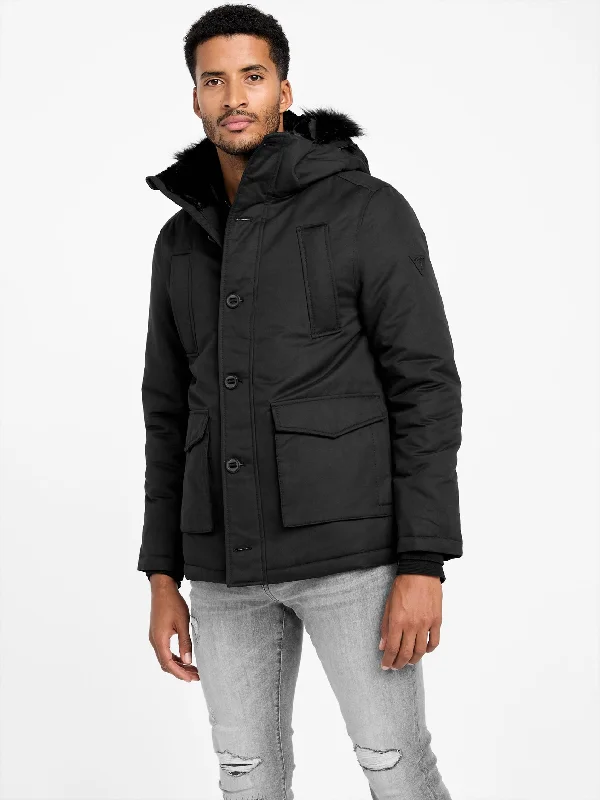 Men coats with multiple inner pockets for convenient storage of essentialsEmmanuel Hooded Parka