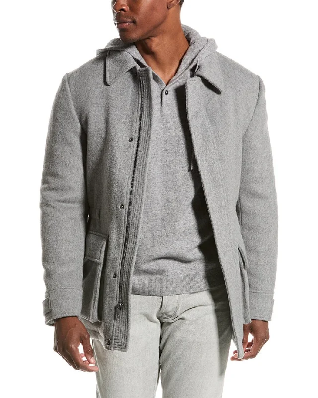 Men coats made from recycled materials for an eco - friendly choiceEnglish Laundry Wool-Blend Coat