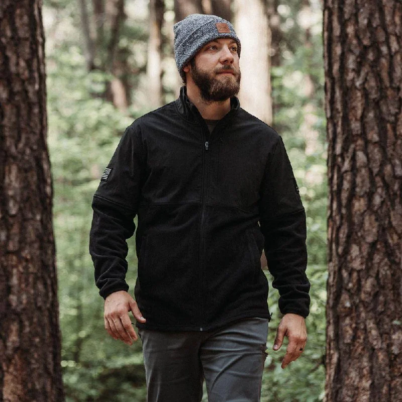 Lightweight men jackets made from recycled nylon for eco - friendly travelLightweight men jackets made from recycled nylon for eco - friendly travelMen's Ripstop Hybrid Fleece Full-Zip Jacket - Black