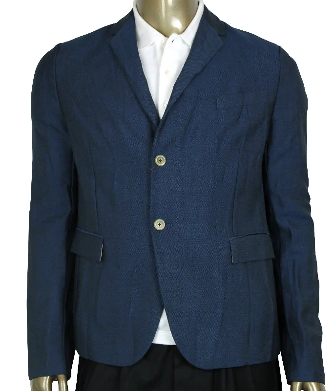 Men coats with a stand - up collar for a sleek and modern lookMen coats with a stand - up collar for a sleek and modern lookGucci Men's Formal blue Saphire Wool / Mohair 2 Buttons Jacket