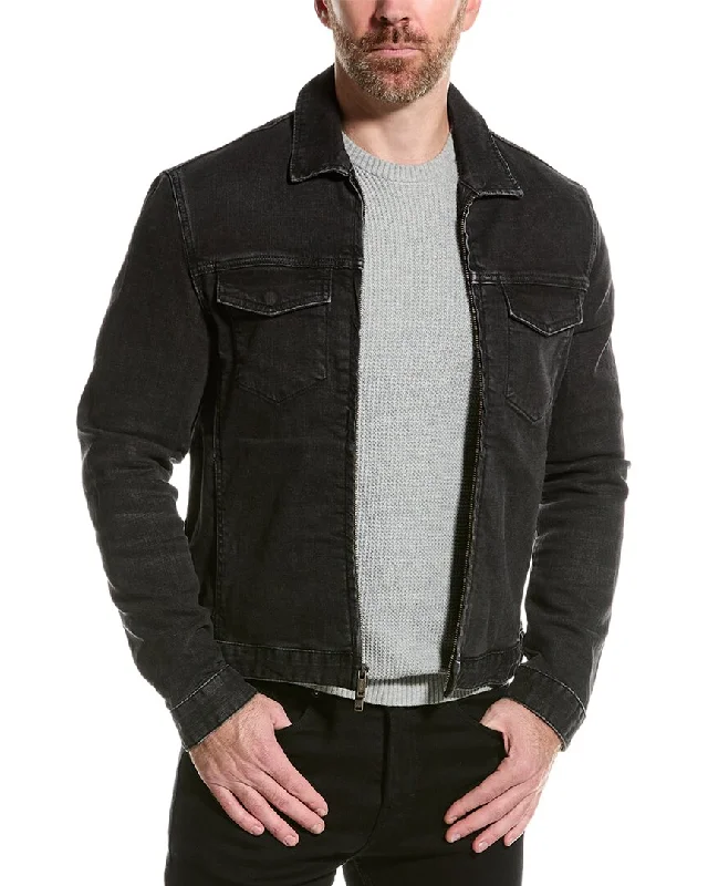 Men coats with multiple inner pockets for convenient storage of essentialsMen coats with multiple inner pockets for convenient storage of essentialsJohn Varvatos Benny Trucker Jacket