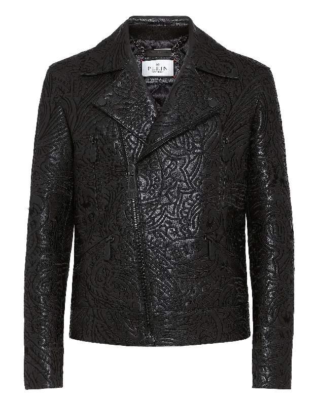 Men coats with a quick - drying feature for active lifestylesMen coats with a quick - drying feature for active lifestylesLeather Biker Jacket Paisley