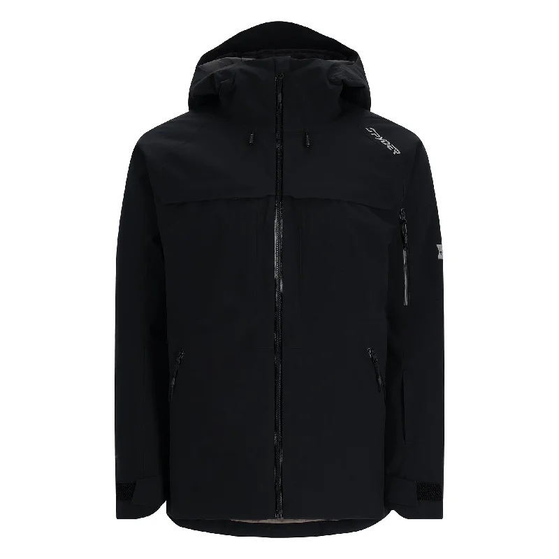 Hooded men jackets with a detachable faux - fur trim for added warmthMens Lift - Black