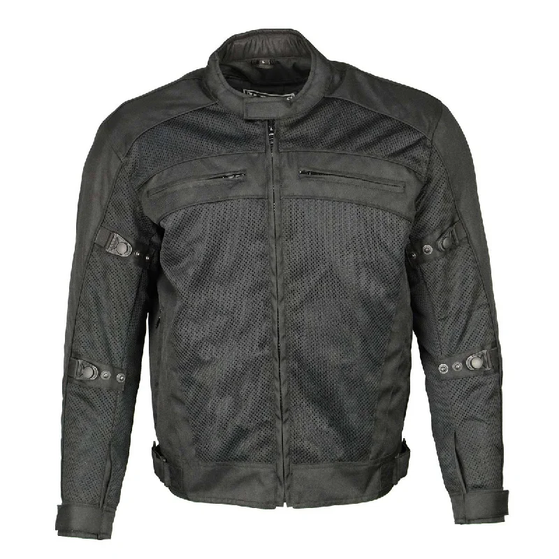 Men jackets with a zip - off sleeves to convert to a vestMen jackets with a zip - off sleeves to convert to a vestM Boss Motorcycle Apparel BOS11705 Men's Black Mesh and Nylon Motorcycle Racer Jacket with Armor Protection