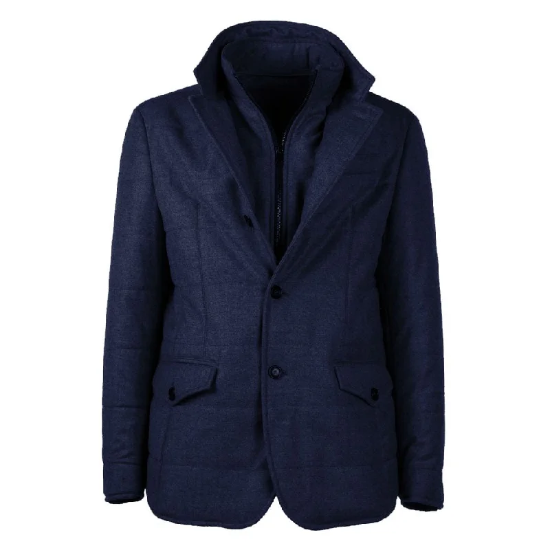 Stylish men coats with a double - breasted design for a formal lookMade in Italy Elegant Wool-Cashmere Men's Men's Coat