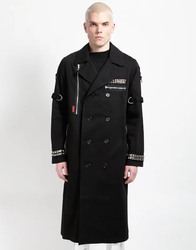 Embroidered men jackets with intricate floral designs for a unique aestheticMAJOR TRENCH COAT