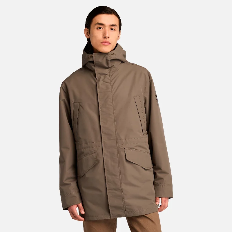 Men coats with a zip - out lining for easy cleaning and versatilityMen's 3-in-1 Water Resistant Fleece Parka