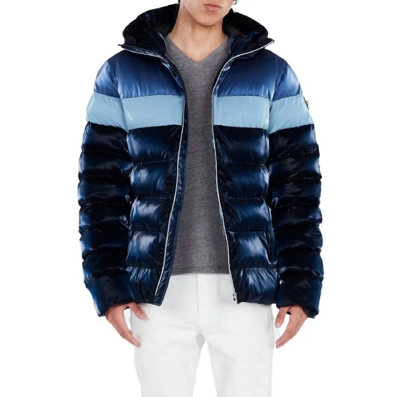 Men coats with a detachable faux - fur collar for a trendy and warm touchMen's Medium Weight Sparrow Coat In Blue Steel