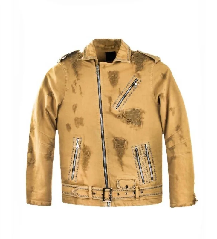 Waterproof men coats with taped seams for heavy rain and snow daysWaterproof men coats with taped seams for heavy rain and snow daysMen's Tory Biker Jacket In Camel