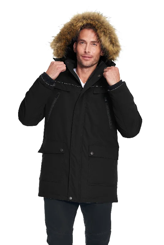 Men coats made of high - quality leather for a rugged and durable optionMEN'S VEGAN DOWN PARKA