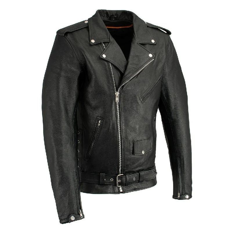 Men jackets with a zip - off sleeves to convert to a vestMen jackets with a zip - off sleeves to convert to a vestMilwaukee Leather LKM1711TALL Men's Black Tall-Sizes Side Lace Police Style Leather Jacket