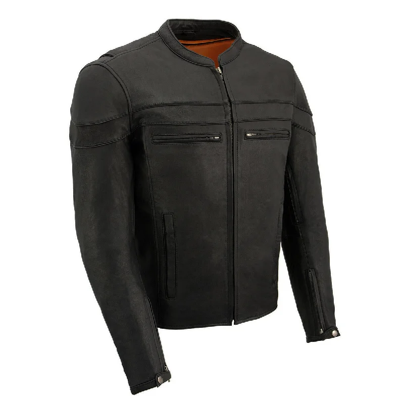 Men jackets with a hidden interior pocket for secure storageMen jackets with a hidden interior pocket for secure storageMilwaukee Leather ML1408 Men's Black 'Savage' Sporty Crossover Leather Jacket