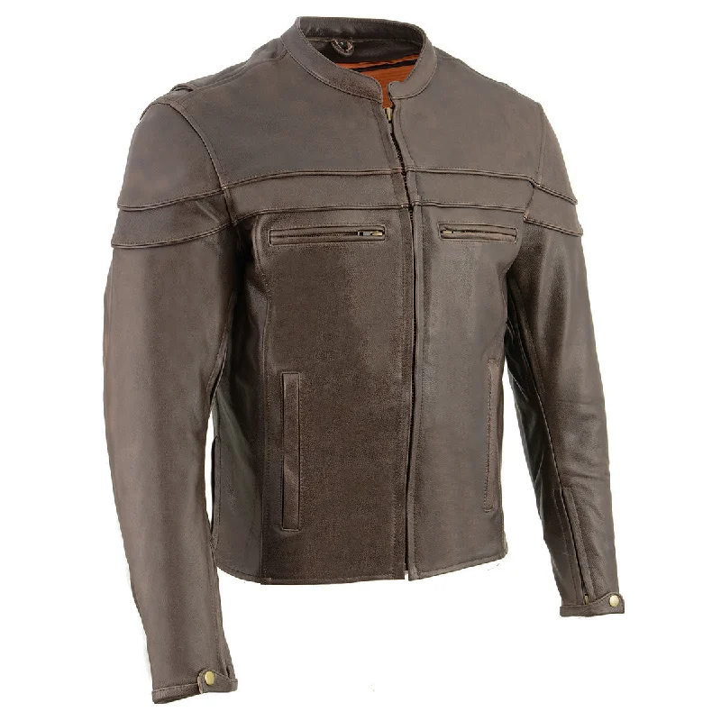 Windbreaker men jackets with UV protection for outdoor activitiesWindbreaker men jackets with UV protection for outdoor activitiesMilwaukee Leather ML1408RT Men's Retro Brown 'Savage' Sporty Crossover Retro Leather Jacket