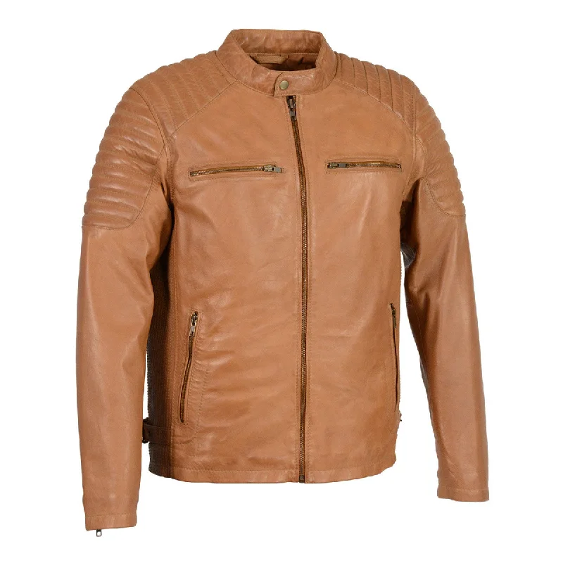 Corduroy men jackets in earthy tones for a rustic charmCorduroy men jackets in earthy tones for a rustic charmMilwaukee Leather SFM1840 Men's 'Quilted' Saddle Leather Fashion Jacket with Snap Button Collar