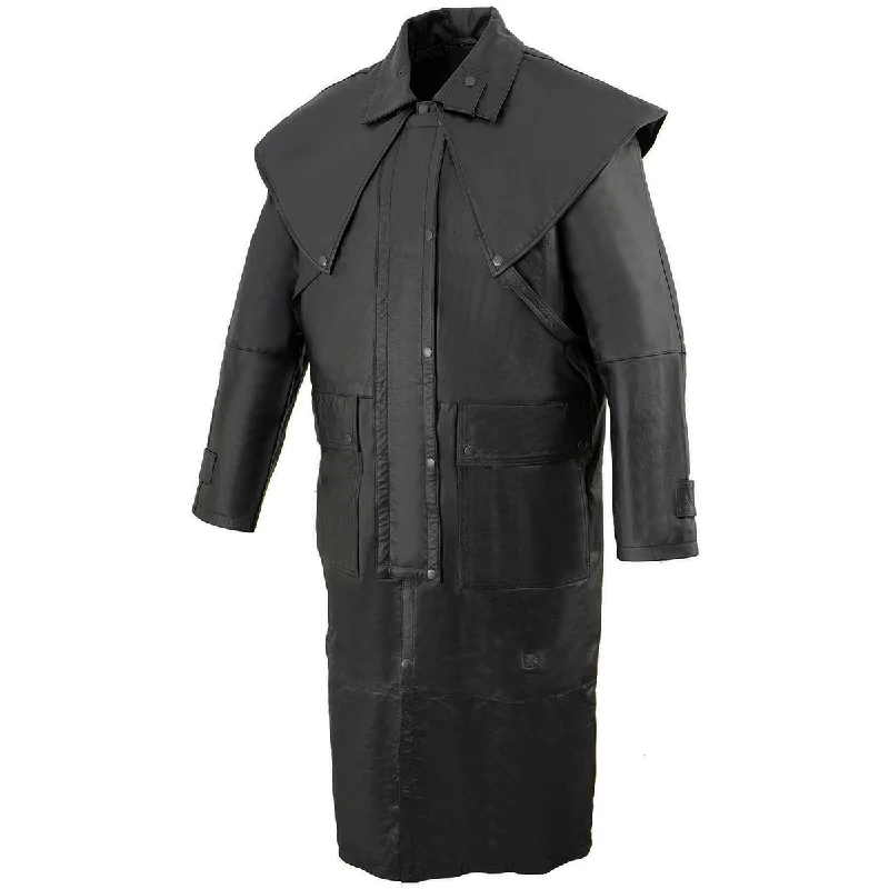 Men jackets with a zip - off sleeves to convert to a vestMilwaukee Leather SH910 Men’s Western Inspired Genuine Leather Cowhide Duster with Removable Liner