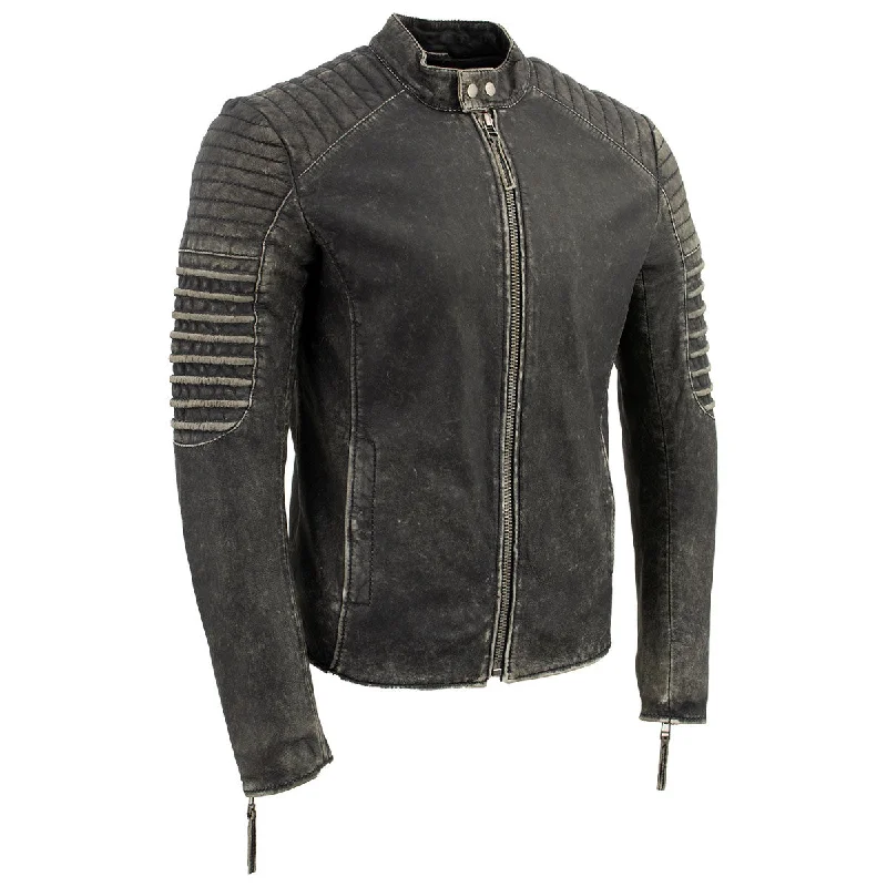 Performance - driven men jackets with breathable fabric for sportsPerformance - driven men jackets with breathable fabric for sportsMilwaukee Leather Vintage SFM1808 Men's Black Leather Seamed Shoulder Zipper Front Jacket