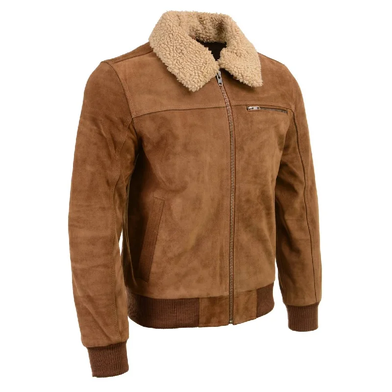 Men jackets with a media - friendly pocket for easy access to gadgetsMen jackets with a media - friendly pocket for easy access to gadgetsMilwaukee Leather Vintage SFM1818 Men's Classic Beige Suede Leather Fashion Coat Jacket w/ Front Zipper Closure